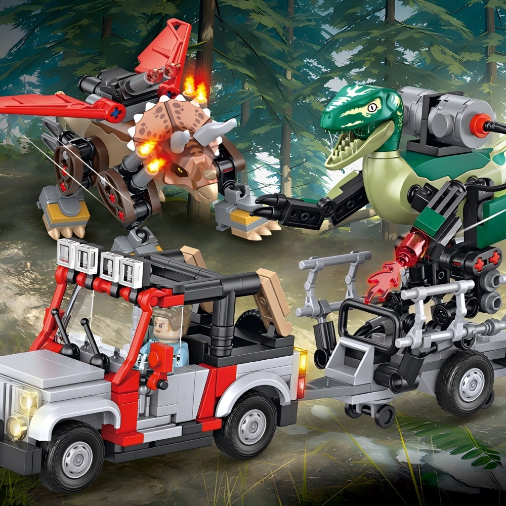 Model Kit Jurassic Park - 490PCS MOC Jurassic Dinosaur World Building