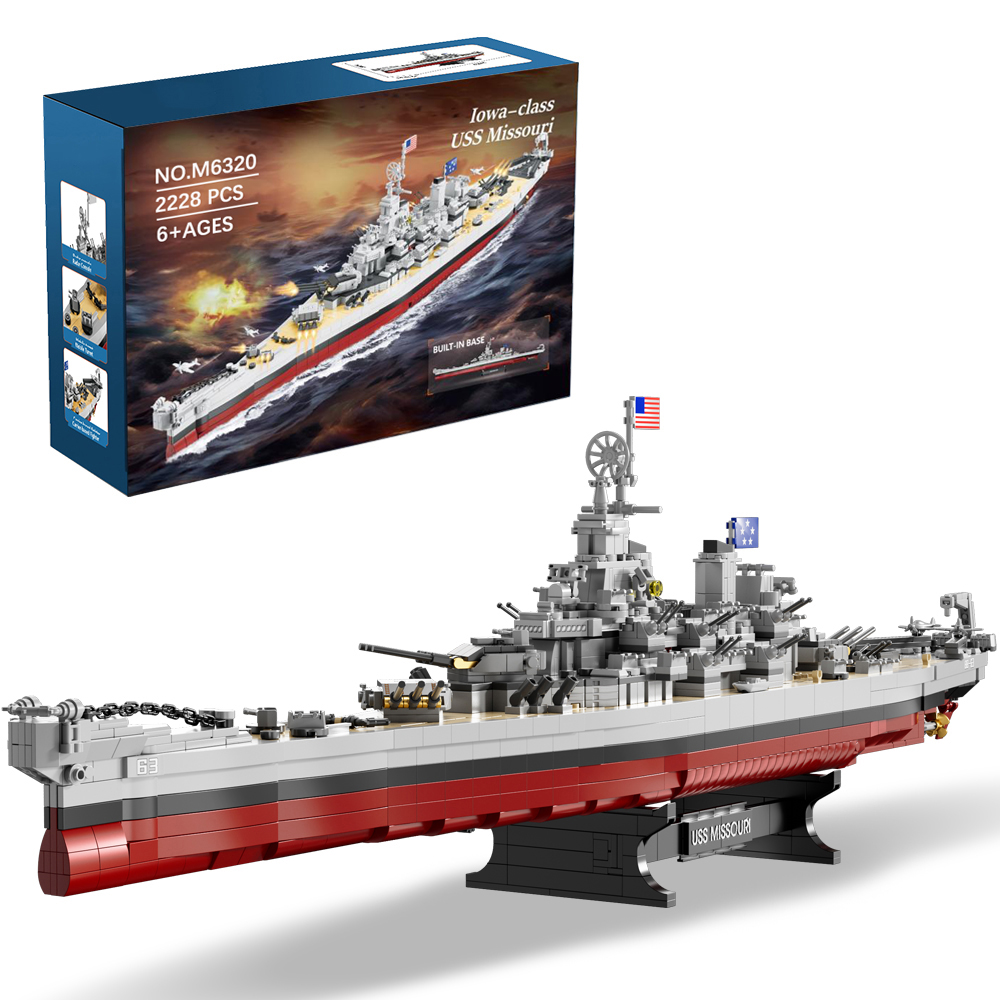 Model Kit Battleship - 2228PCS USS Missouri battleship building block