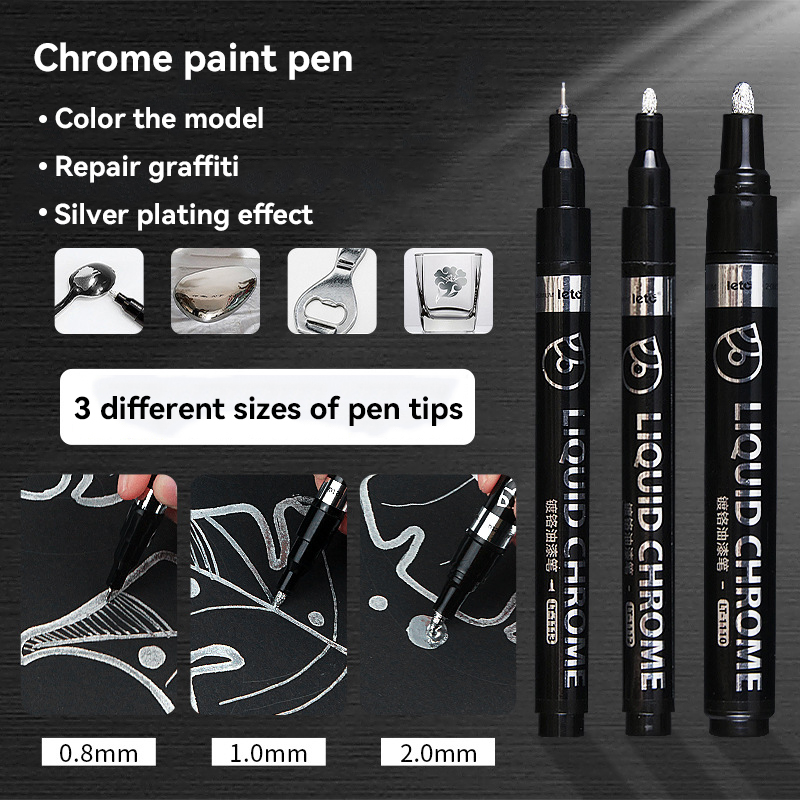 Model Kit Markers - 1-6pcs Chrome Pen Marker Mirror Waterproof