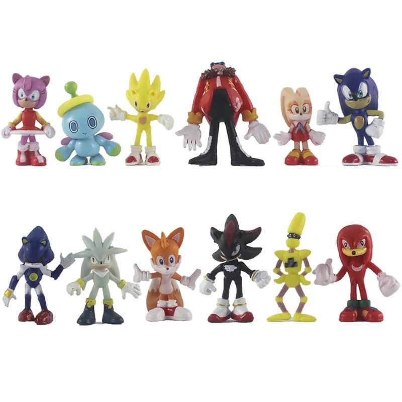 Model Kit Sonic - New 12Pcs/Set Mini Cute Sonic Character