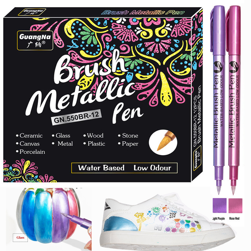 12 Colors Brush Metallic Paint - Model Kit Markers のレビューと価格