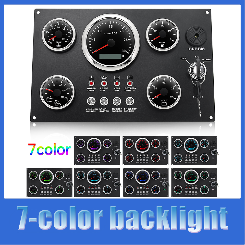 Boat Dashboard 5 Gauge Set 12v - Panel Line Marker のレビューと価格